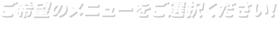 ご希望のメニューをお選びください